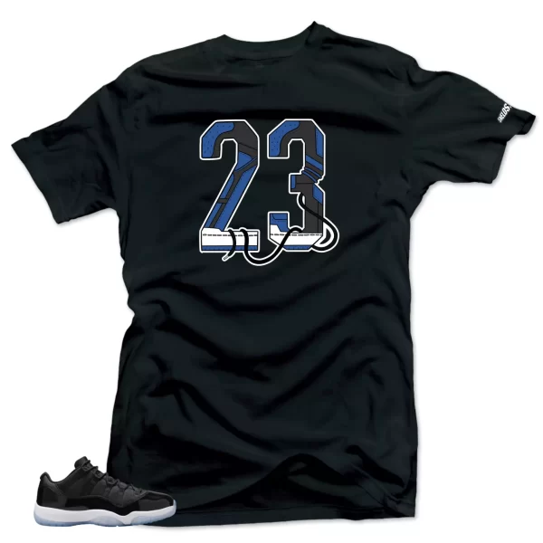 Shirt To Match Jordan 11 Space Jam Low-  23 Blue- Black Tees