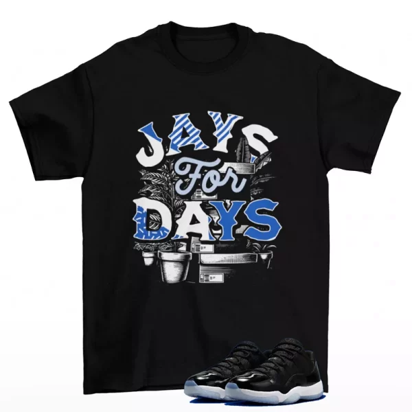 Stacked Shirt Black to Match Jordan 11 Retro Low Space Jam FV5104-004