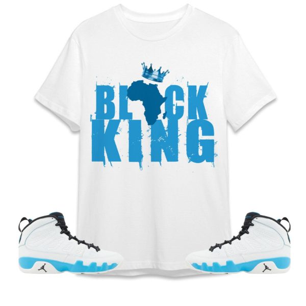 Black King Crown Unisex Tees Jordan 9 Powder Blue to match Sneaker, Outfit back to school graphic Tees