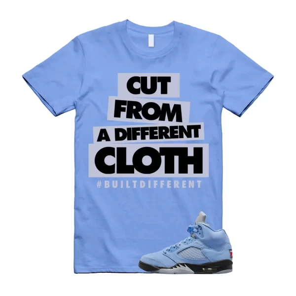 CLOTH T Shirt to match Air Jordan 5 UNC University Blue Carolina MJ Black White
