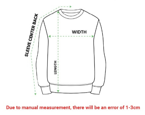 Jezsport Classic Unisex Crew-neck Sweatshirt Size Guide