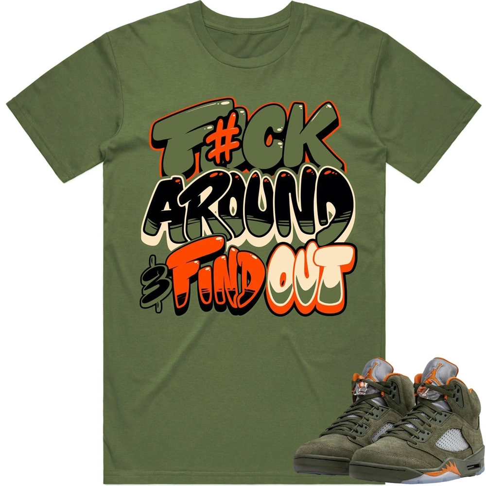 Jordan Retro 5 Olive 5s Shirt To Match - Celadon