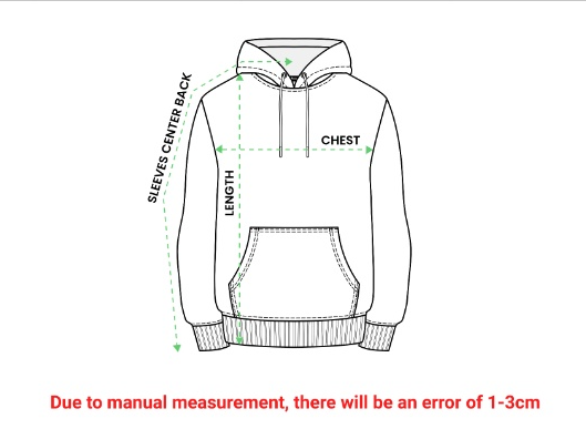 Jezsport Sneaker Match HOODIE Size Guide