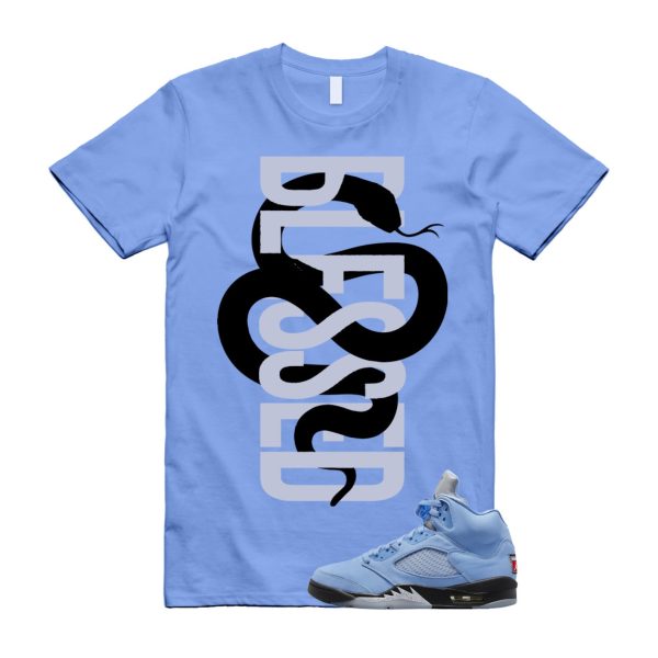 SNAKEBLS T Shirt to match Air 5 UNC University Blue Carolina MJ Black White