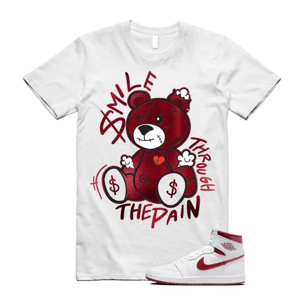 Metallic Burgundy 1 Team Red White Retro High 85 OG T Shirt Match Smile Through The Pain ,BQ4422-161