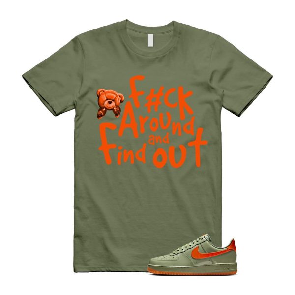 Air Force 1 Wet Putty 2.0 Low '07 Premium Oil Green Safety Orange T Shirt Match FCK ,HJ9118-386