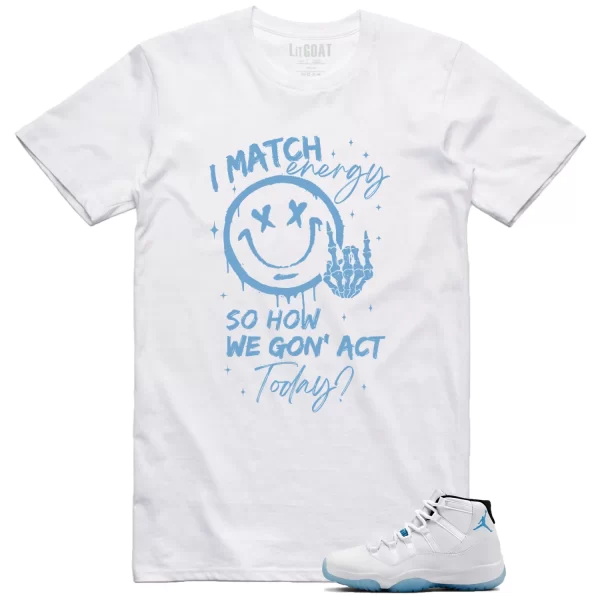 Jordan 11 Legend Blue Matching Tee Shirt , Match Energy CT8012-104