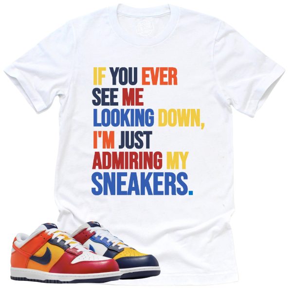 Admiring My Sneakers Shirt, Retro Dunk Low Midnight Navy And Varsity Red Shirt Match Sneaker ,IB2051-400