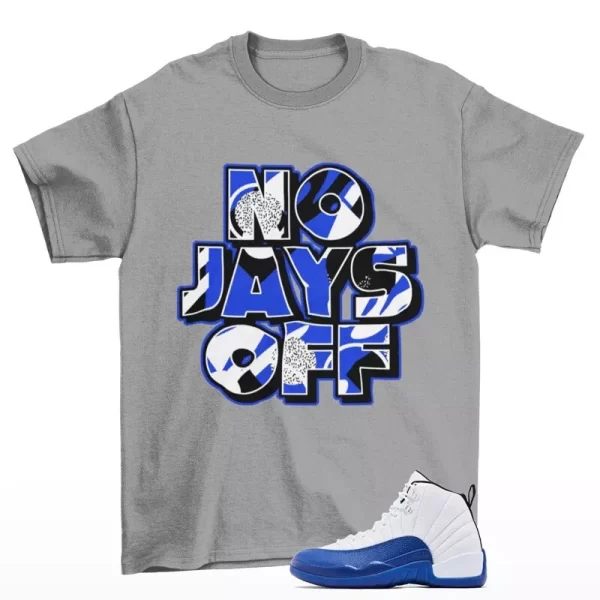 Jay All Day Shirt Grey to Match Jordan 12 Retro Blueberry CT8013-140