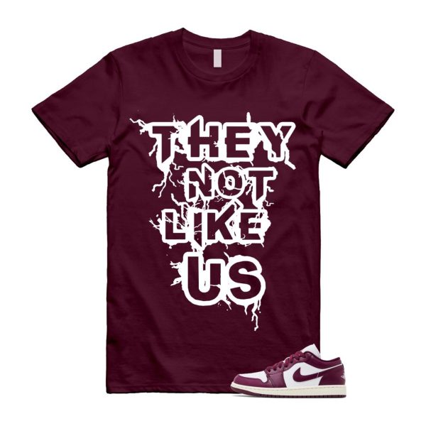 1 Bordeaux White Sail Maroon T Shirt Match They Not Like Us DC0774-161