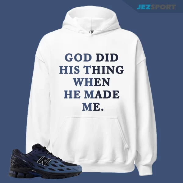 New Balance 1906W Black Dark Shoreline Blue U1906WNS Matching God Did His Thing Hoodie